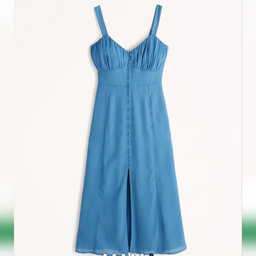 Button-Through Slim Midi Dress